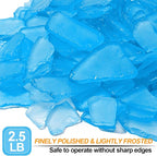 Keedolla Tumbled Sea Glass for Crafts - 40 OZ Sky Blue Seaglass Pieces Flat - Image 2