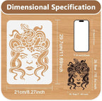 Medusa Stencil Templates 11.69 x 8.27 Inch Plastic Reusable Succubus Art Craft - Image 2