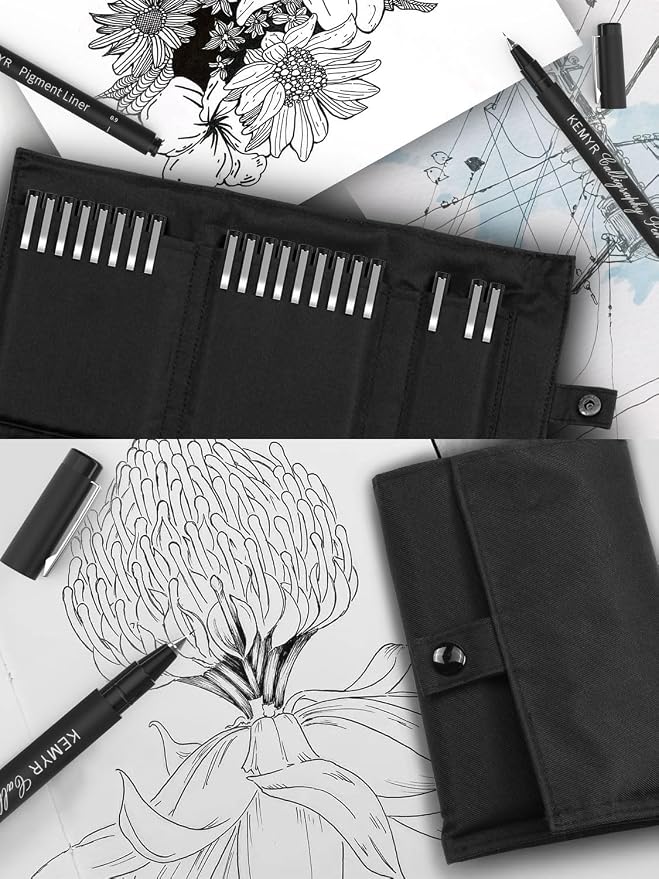 KEMYR 9 Micro Fine liner Drawing Art Pens Calligraphy Pens: 0.05mm-BR Size - Image 5
