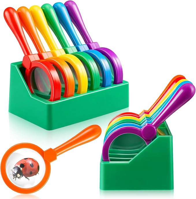 12 Pcs Magnifying Glass for Kids Shatterproof Science Jumbo Magnifiers by Saysurey