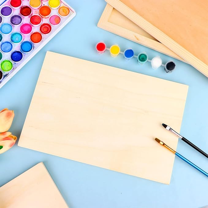 15 Pack Unfinished Wood Canvas Panels Kit 11.8x7.9 Inch Wooden Panel Boards - Image 5
