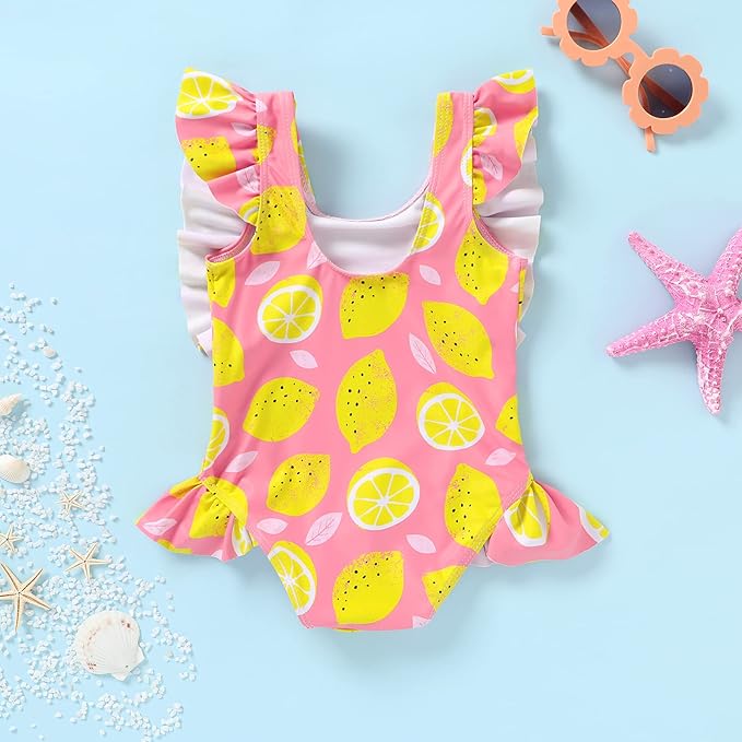 Newborn Baby Girl Ruffle Swimsuit Infant Toddler One Piece Floral Bikini Beach Bathing Swimwear Set