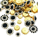 100pcs Sew on Rhinestones Sunflower Crystal Glass Sew on Gold Claw Rhinestone by UYTRDVG