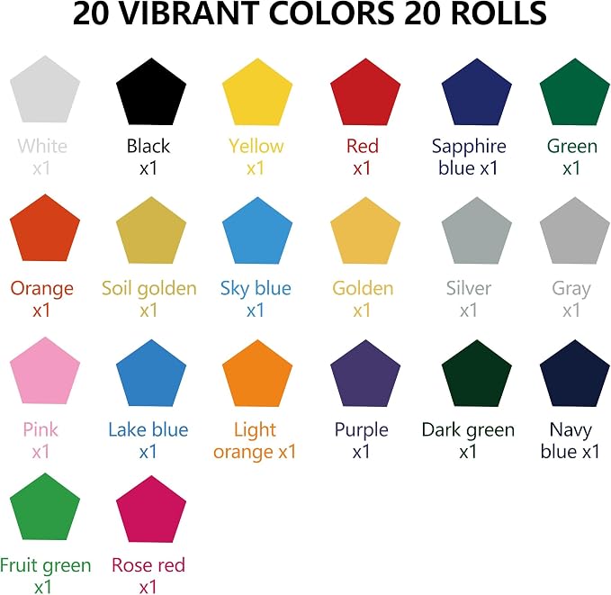 FUNKAKA Heat Transfer HTV Vinyl Bundle, 20 Rolls 12" x 3ft Iron On Vinyl - Image 4