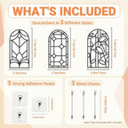 3-Pack DIY Suncatcher Blanks for Adults, Arch Acrylic Stained Glass Window Art - Image 3