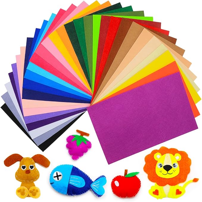 IOOLEEM Multi-Colored Felt Sheets, Pre-Cut Felt Sheets by IOOLEEM