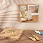 OLYCRAFT 2PCS Square Bulletin Boards 6 x 6 inch Non Self-Adhesive Wood Cork - Image 5