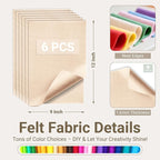 Nude Tones Soft Felt Sheets for Crafts, 1.6mm Thick, Kids' Crafts, DIY Projects - Image 2