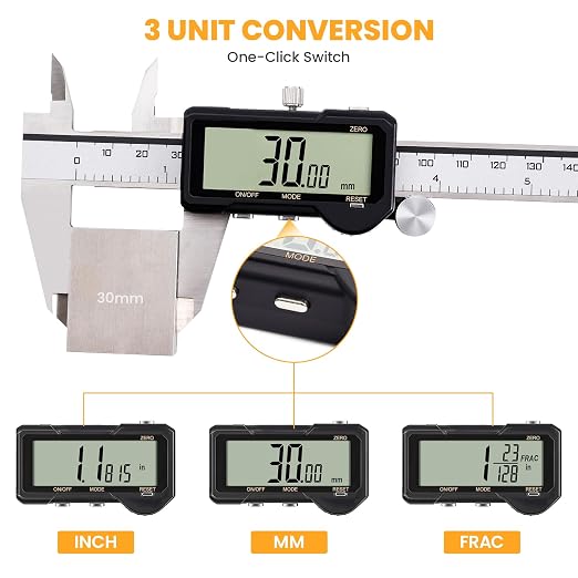 HARDELL Digital Caliper 6 Inch Rechargeable Calipers One-Key Reset | Caliper - Image 7