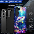 for Samsung Galaxy S23 Plus Case, Colorful Ocean Sharks Pattern Glossy 2 in 1 - Image 3
