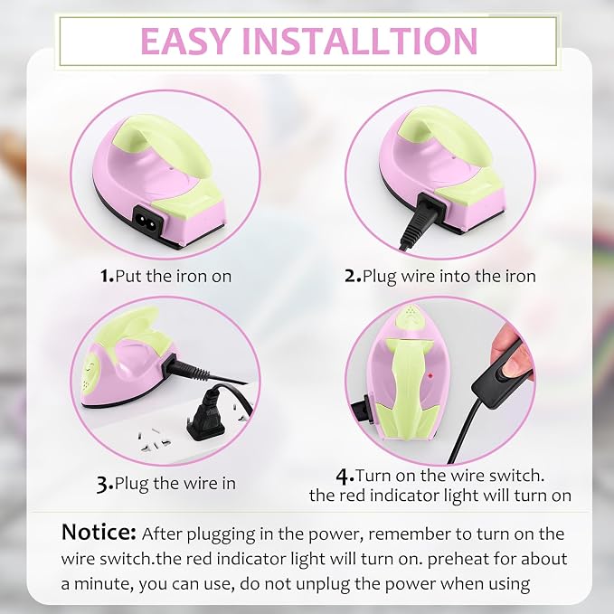 Honoson Mini Craft Iron Mini Heat Press Small Iron 3.93 x 2.36 x 2.76 Portable - Image 5