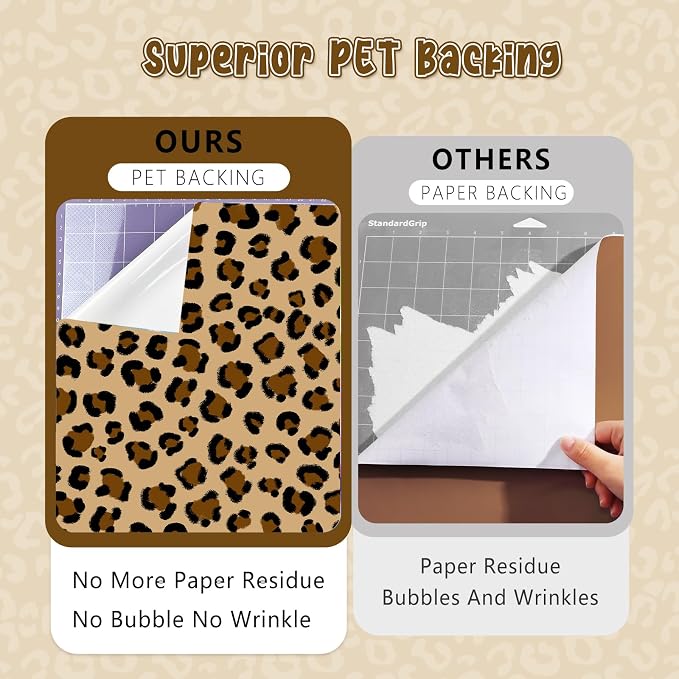 Leopard Boho Permanent Adhesive Vinyl 16 Sheets 12'' x 10'' | Zebra Animal - Image 4