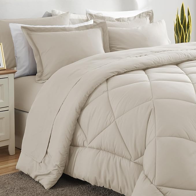 CozyLux California King Comforter Set Beige - Image 7
