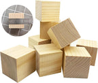 MUXGOA Wood Blocks for Crafts, 2 Inch Unfinished Wooden Cubes Natural Wood - Image 3