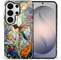 for Samsung Galaxy S26 Ultra Case, Hummingbird Wildflower Stained Glass Pattern by Teonvpu
