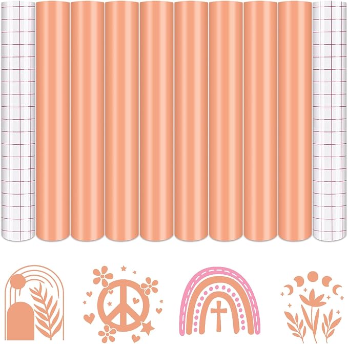 Tintnut Boho Permanent Adhesive Vinyl 8 Sheets 12"x10"Peachy Pink Vinyl | Solid by Tintnut