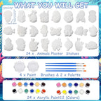 Yamgqus 24 Pcs Paint Your Own Plaster Jungle Animals Painting Kit, DIY Ceramic - Image 2