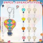 RattanView 24 Pcs Hot Air Balloon Craft Color Your Own Keychains DIY Craft - Image 2