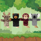 4 PCS Animal Hand Puppet Set 11'' Soft Realistic Wild Plush Puppets Toys - Image 6