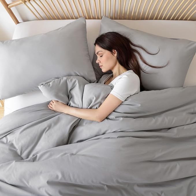 ROSGONIA King Size Comforter Set Grey - Image 4