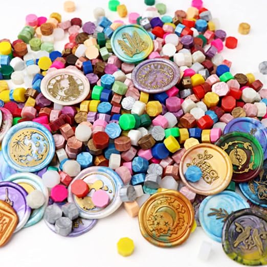 Wax Seal Beads, ONWINPOR 300 Pieces Octagon Antique Gold Sealing Wax Beads - Image 5