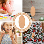 EXCEART 20 Pack Unfinished Oval Wooden Slices 3.14 X 1.57 X 0.07 Inch - Image 9