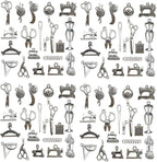 WOCRAFT 120pcs Antique Silver Sewing Tool Charm by WOCRAFT