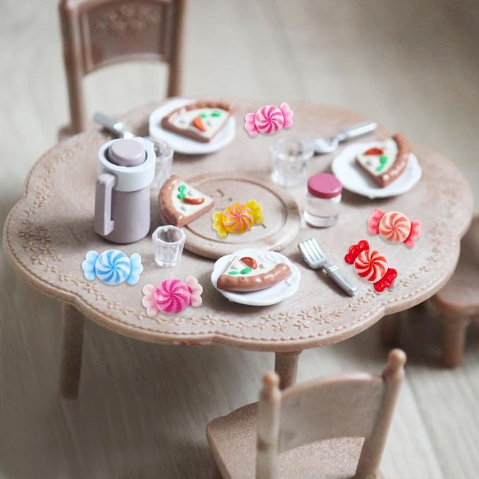100 Pieces Tiny Candy for Dollhouse Miniatures Resin Food for Crafts Mini Candy - Image 5