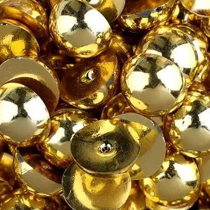 1500PCS 3-14mm Shiny Gold Flatback Pearls, 150g Half-Round ABS Pearls by Sqqzuie