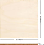 Blisstime 50PCS 4x4 Inch Wood Squares Unfinished Square Wood Pieces - Image 2