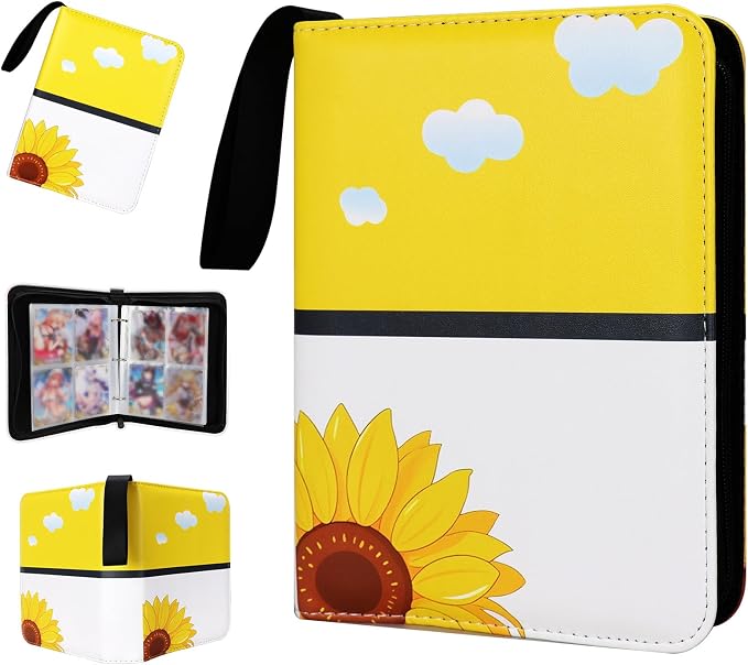 Collectible Trading Card Albums, 4 Pocket Card Binder, 400 Double Sided Pocket by FootJKYX