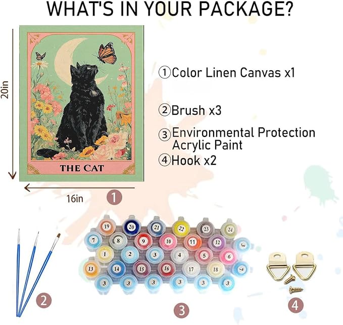 xackcme Cat Paint by Numbers for Adults - Image 2