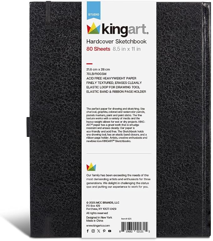 KINGART Hardcover Sketchbook Journal – 8.5 x 11 Inch, 70 lb Acid-Free - Image 6