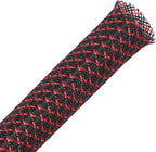 25ft - 3/4 inch PET Expandable Braided Sleeving – BlackRed – Alex Tech Braided by AlexTech