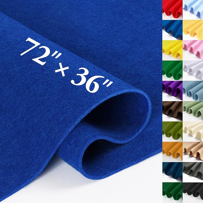 Royal Blue Felt Fabric Sheet 72" X 36", 1.4mm Thick Large Soft Durable Flexible by MITINU