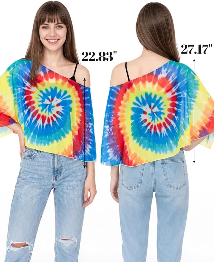 Women Chiffon Shawl Cape Colorful Summer Poncho Tops Beach Dress Cover up - Image 7