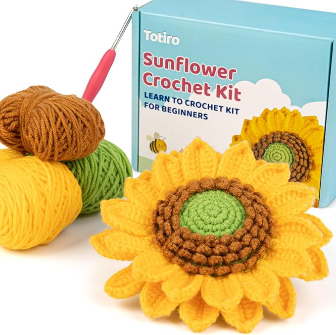 Totiro Crochet Kit for Beginners, Sunflower Amigurumi Starter Kit, Easy DIY by YourDestinationforFun