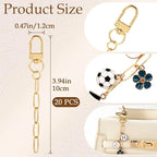 Hzopcw 20pcs Gold Keychain Making Kit, Key Ring Swivel Snap Hook Chains - Image 2