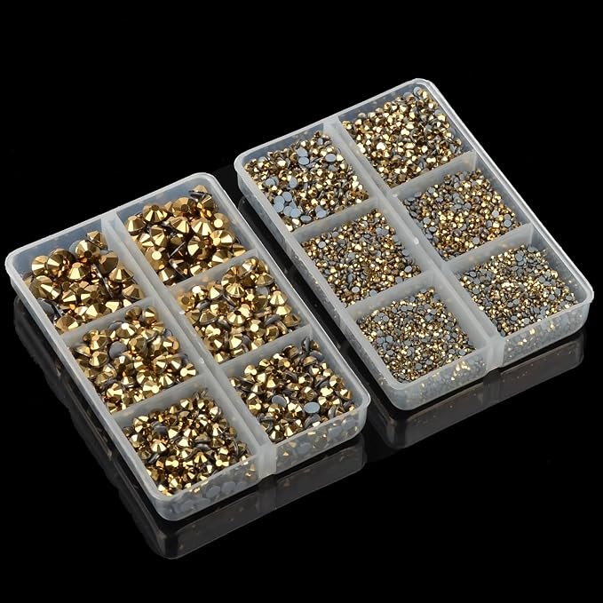 10000Pcs 2-Boxes Mixed Size Hot Fix Round Crystals Gems Glass Stones Hotfix - Image 5