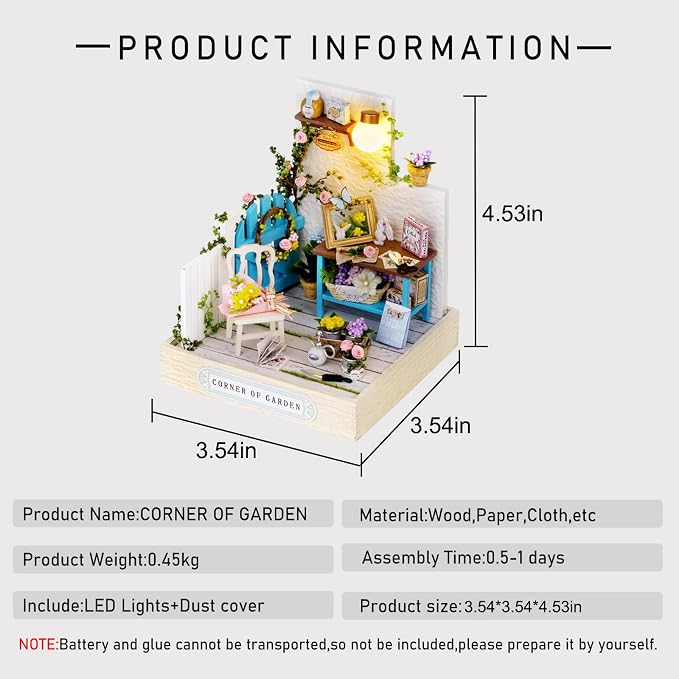 CUTEROOM DIY Doll House Miniature Furniture Wooden House Kit - Image 2