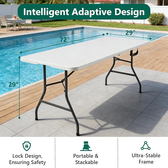 2 Pack Folding Table 6ft - Image 5