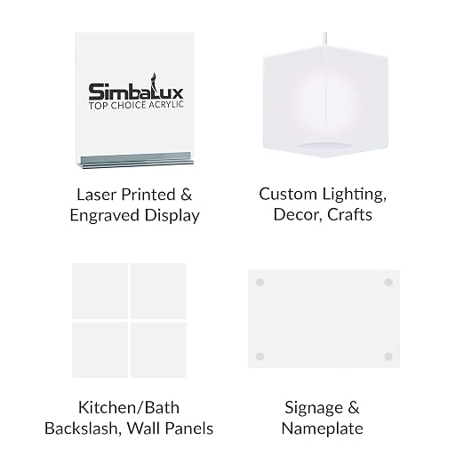 SimbaLux Acrylic Sheet White 32% Translucent Cast 12”x12” 1/8” Thick 2 Pack | - Image 3