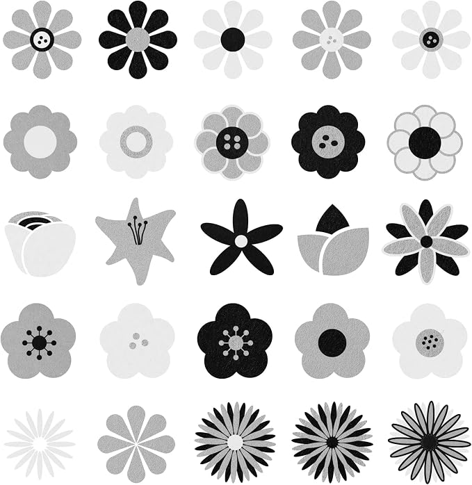 Whaline 18Pcs Felt Fabric Sheets Soft Thick Assorted Black Grey White Craft - Image 4