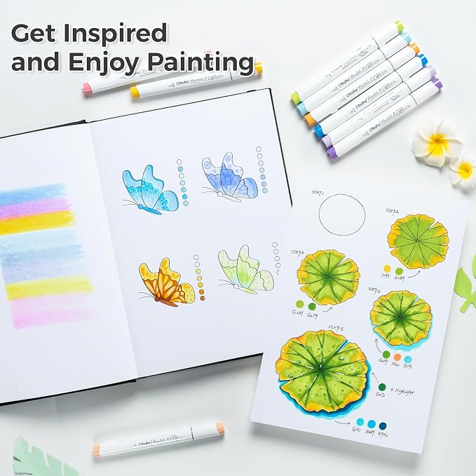 Ohuhu Sketchbook Marker Paper Pad: 8.3"x11.7" Large Art Sketch Book Drawing - Image 4