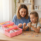 Pink Tackle Box, Craft Organizers and Storage 3-Layer Portable Folding Toolbox - Image 7