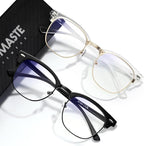Blue Light Blocking Glasses Vintage Half Frame UV Clear Lens Anti Eyestrain by AOMASTE