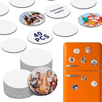 40 Pcs Sublimation Magnets Custom Round Fridge Magnets Personalized Sublimation by Unknown