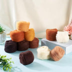 Boutigem 11 Colors 55G Brown Needle Felting Wool Roving, DIY Craft Spinning - Image 6