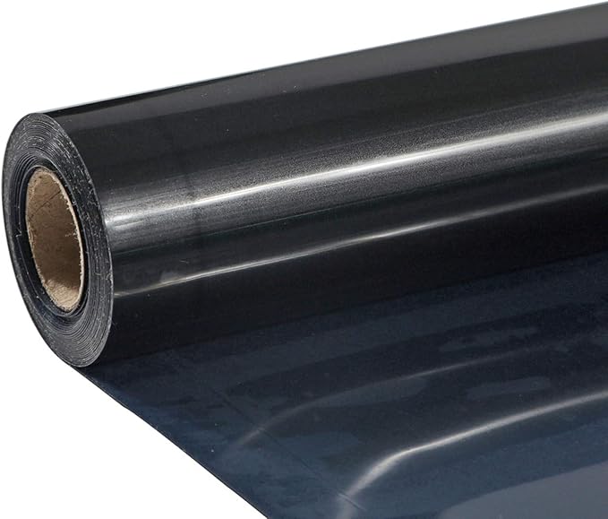 TUMIYA Black Heat Transfer Vinyl HTV Rolls, Glossy Adhesive HTV Vinyl by TUMIYA