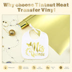 Tintnut Champagne Gold Holographic HTV Vinyl Roll, easy cut & weed, stretch - Image 3